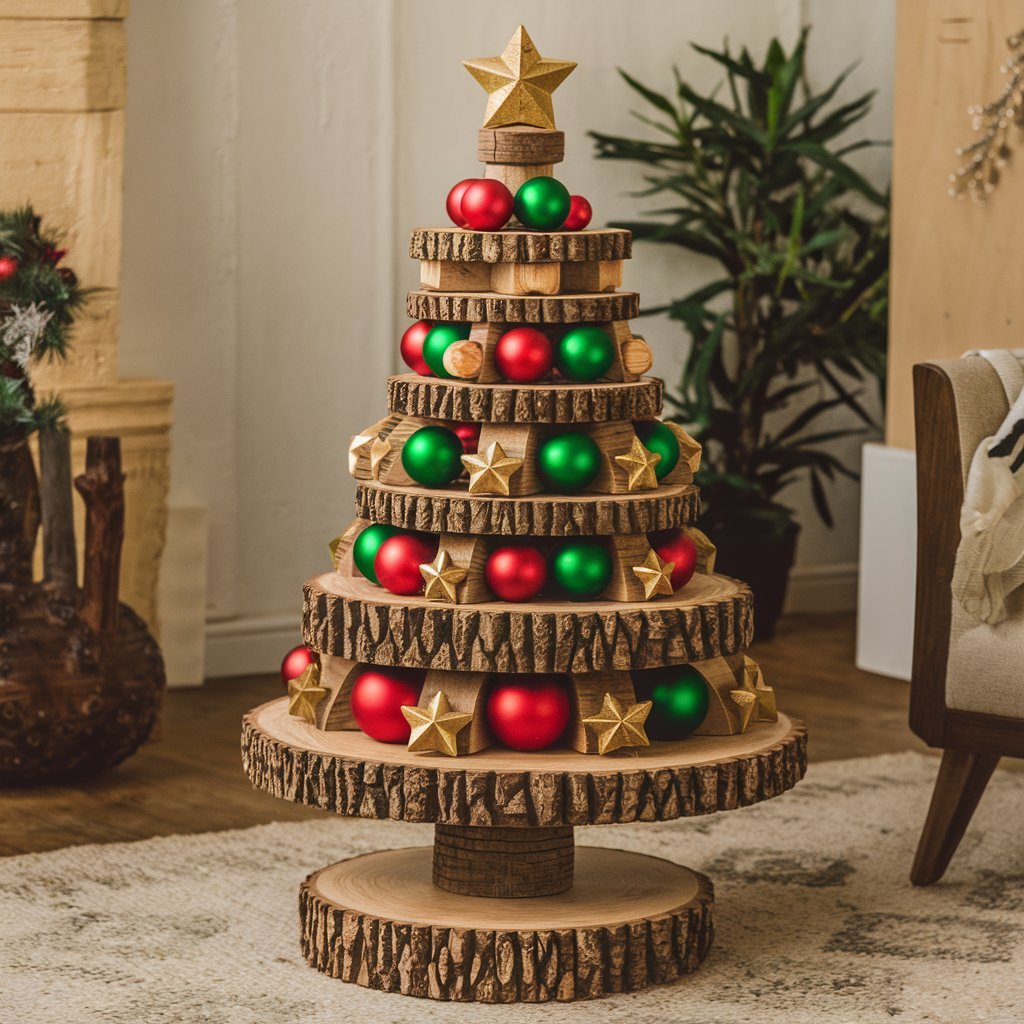 wooden christmas tree